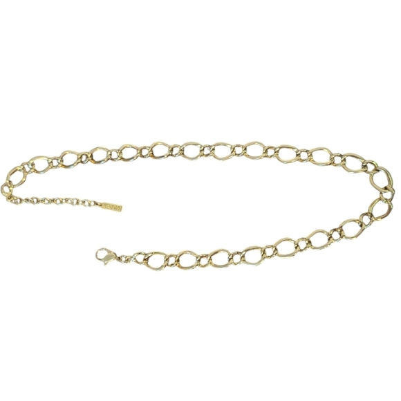 Napier Chain Necklace Choker Collar Gold Tone Chain Link Signed Chunky - Picture 8 of 8